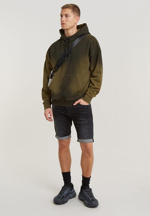 G-STAR - 3301 Slim Short Elto black superstretch - medium aged grey