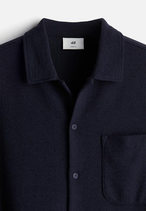 H&M - Loose fit textured shirt - navy blue