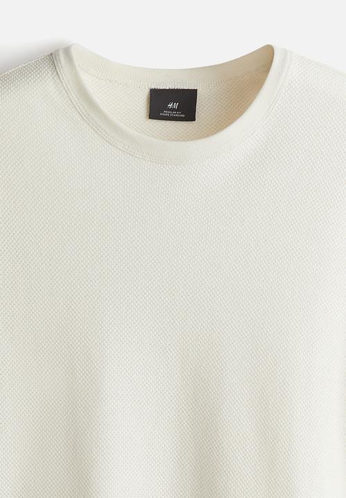 H&M - Regular fit piqué T-shirt - cream