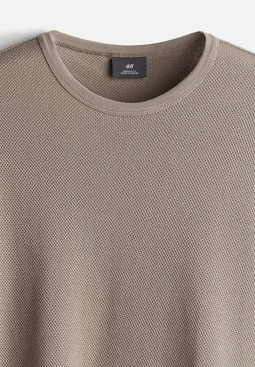 H&M - Regular fit piqué T-shirt - beige