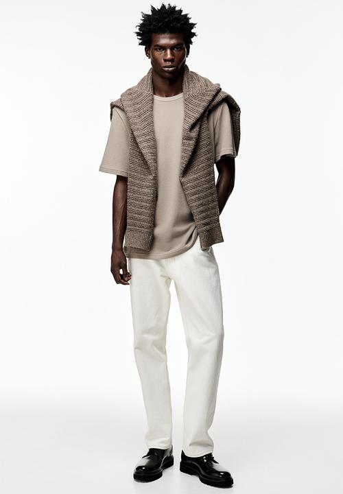 H&M - Regular fit piqué T-shirt - beige
