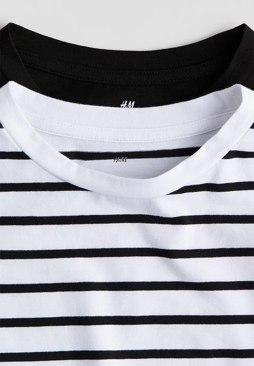 H&M - 2-Pack jersey tops - white & black