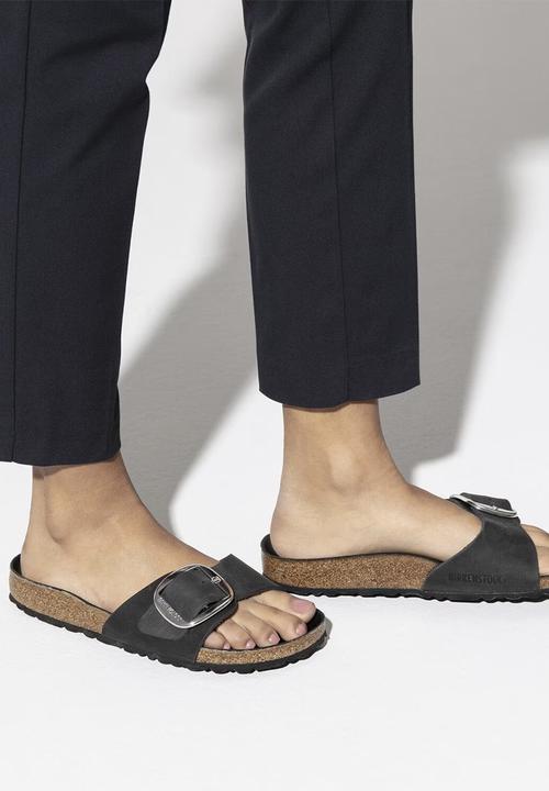 Birkenstock - Madrid big buckle oiled leather narrow - black