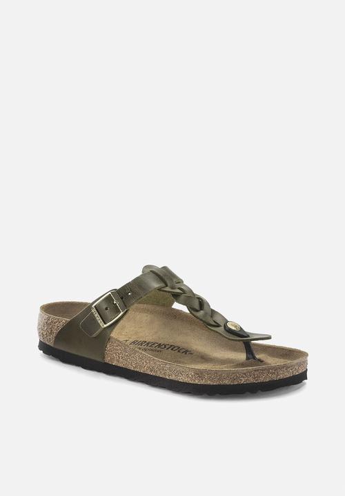 Birkenstock - Gizeh braided oiled leather regular - green olive