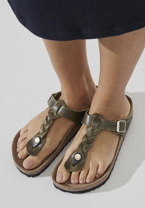 Birkenstock - Gizeh braided oiled leather regular - green olive