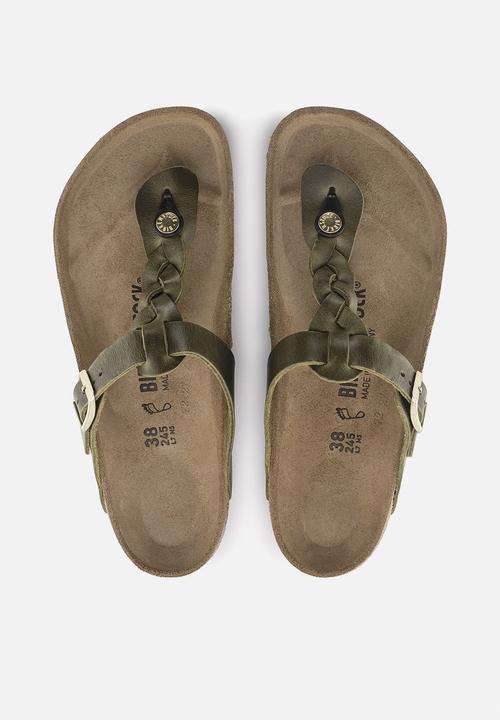 Birkenstock - Gizeh braided oiled leather regular - green olive