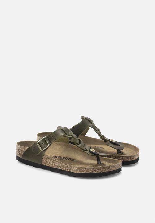 Birkenstock - Gizeh braided oiled leather regular - green olive