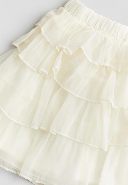 H&M - Flounced organza skirt - cream