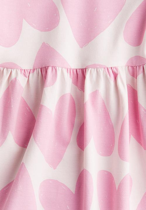 H&M - Printed cotton dress - pink/hearts