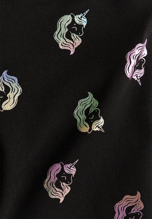 H&M - Leggings - black/unicorns
