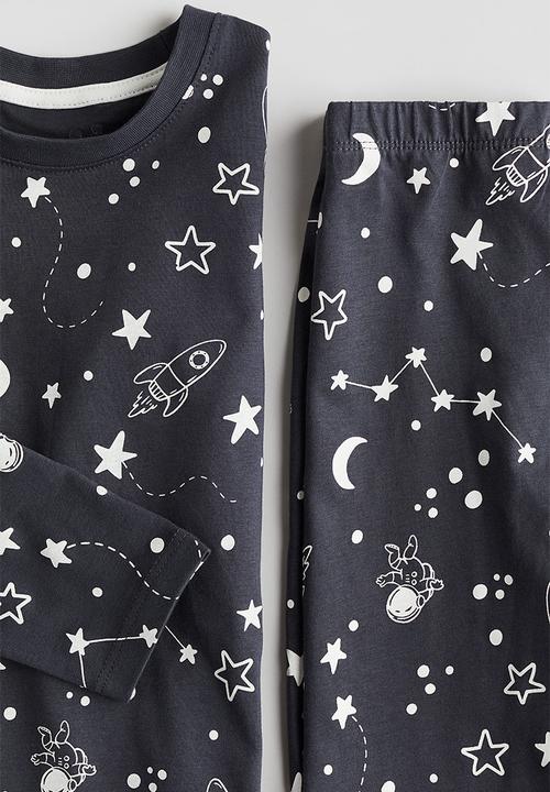 H&M - Patterned jersey pyjamas -  dark grey/space