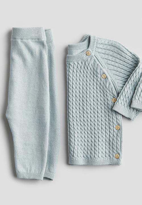 H&M - 2-piece cotton set - light turquoise
