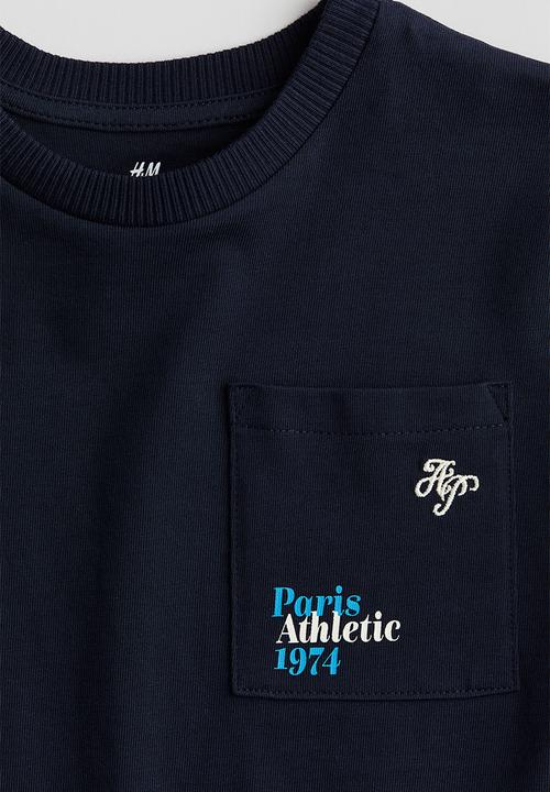H&M - Pocket-detail T-shirt - blue