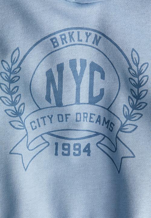 H&M - Print-motif hoodie -  light blue/nyc