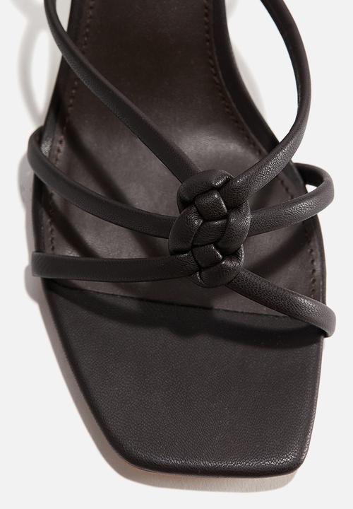 H&M - Strappy heeled sandals - dark brown 