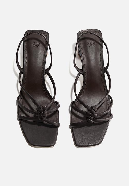 H&M - Strappy heeled sandals - dark brown 