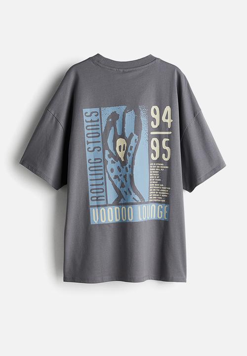 H&M - Oversized printed t-shirt - grey the rolling stones