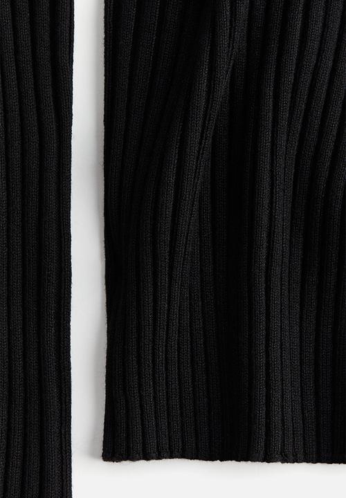 H&M - Rib-knit boat-neck top - black