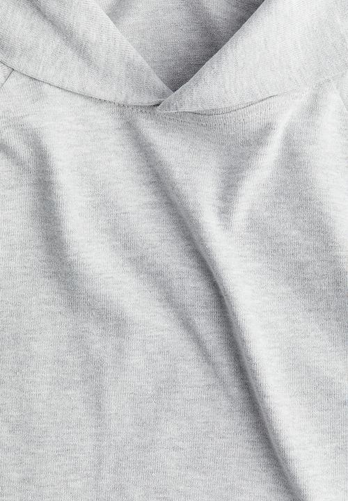 H&M - Short hoodie - light grey marl 