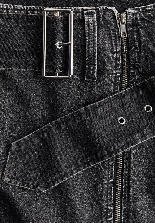 H&M - Denim mini skirt - dark denim grey 
