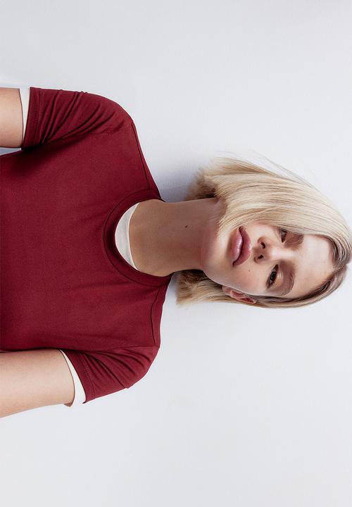 H&M - Fitted t-shirt - burgundy