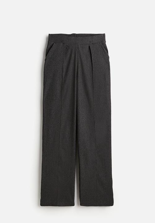 H&M - High-waisted tailored trousers - dark grey marl