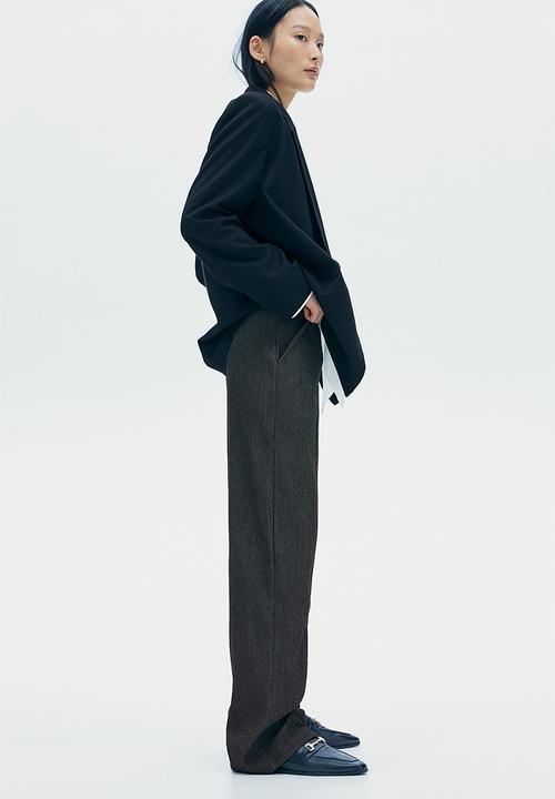 H&M - High-waisted tailored trousers - dark grey marl
