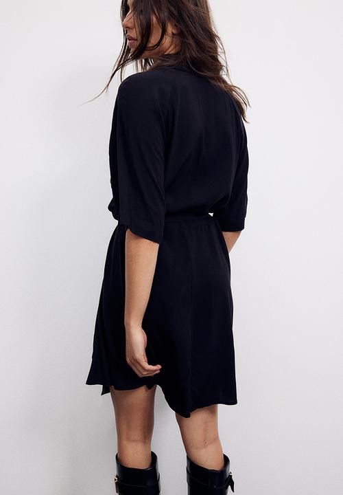 H&M - Tie-belt shirt dress - black