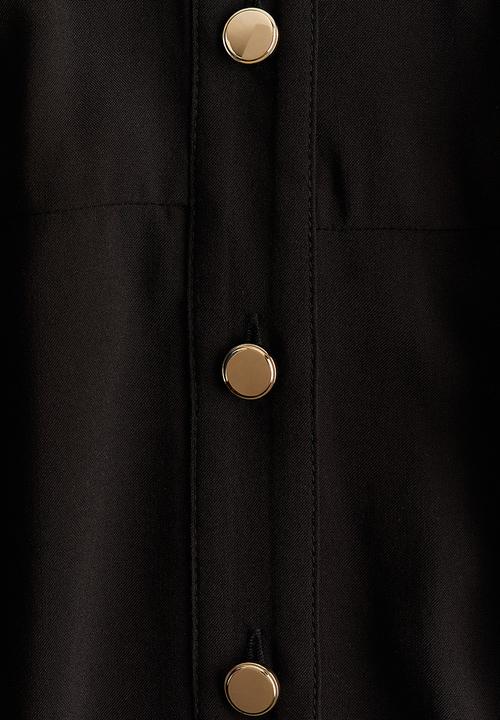 H&M - Tie-belt shirt dress - black