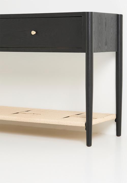 Sixth Floor - Jericho rattan and wood console-black