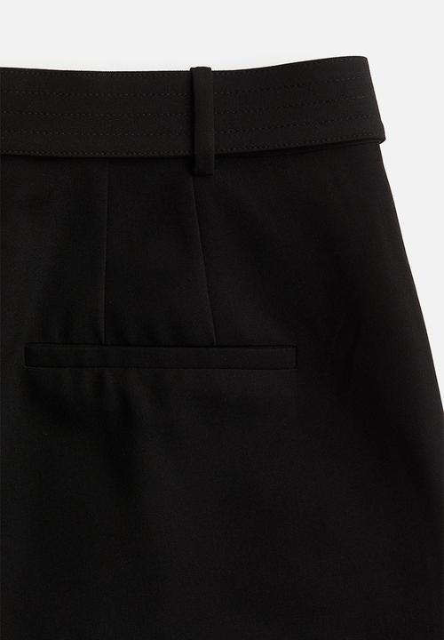 H&M - Wide belted trousers - black