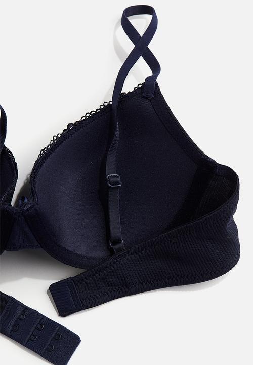 H&M - Cotton demi push-up bra - navy blue