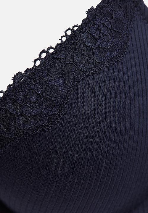 H&M - Cotton demi push-up bra - navy blue