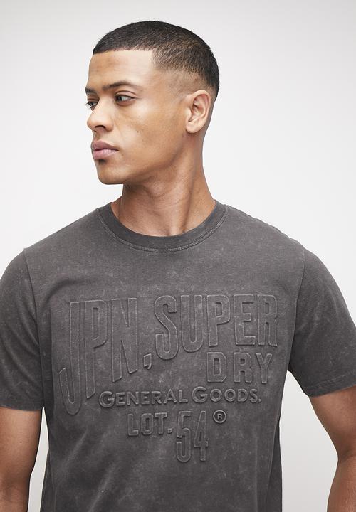 Superdry. - Embossed logo graphic T-shirt  - Vintage Black