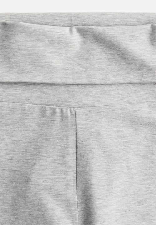 H&M - Flared jersey trousers - light grey marl 