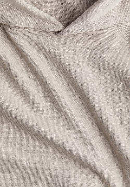 H&M - Short hoodie - light greige