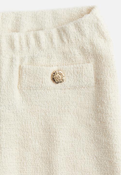 H&M - Bouclé-jersey trousers - cream
