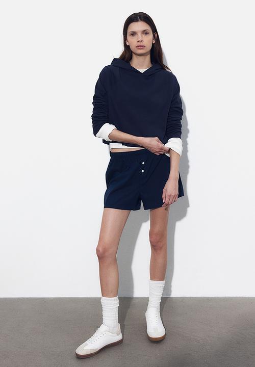 H&M - Short hoodie - navy blue
