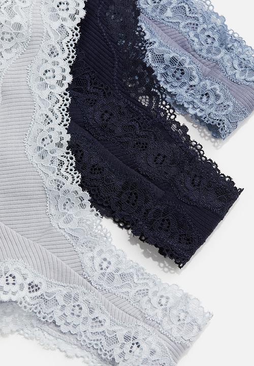 H&M - 3-Pack brazilian briefs - navy blue & dusty blue