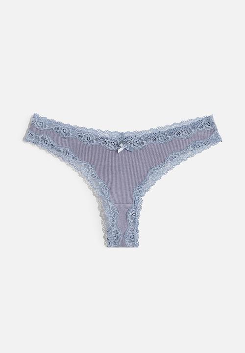 H&M - 3-Pack brazilian briefs - navy blue & dusty blue