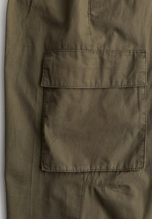 H&M - Canvas cargo trousers - dark khaki green