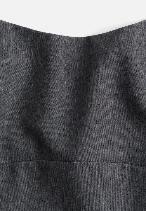 H&M - Corset-style strappy top - dark grey marl