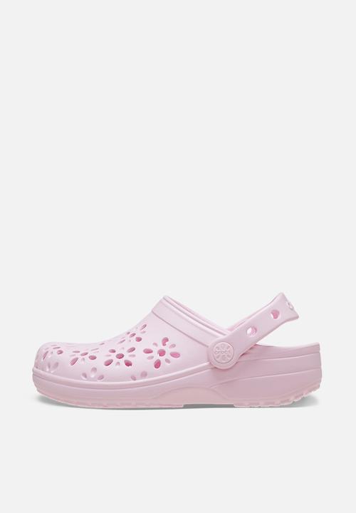 Crocs - Classic Floral Cut Out Clog K - Pink Milk