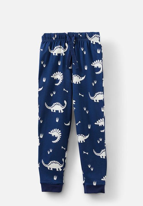 Cotton On - Ace long sleeve pyjama set - in the navy/dino glow