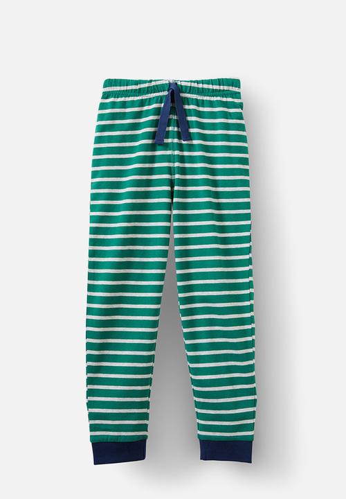 Cotton On - Ace long sleeve pyjama set - marian stripe varsity green/cloud marle