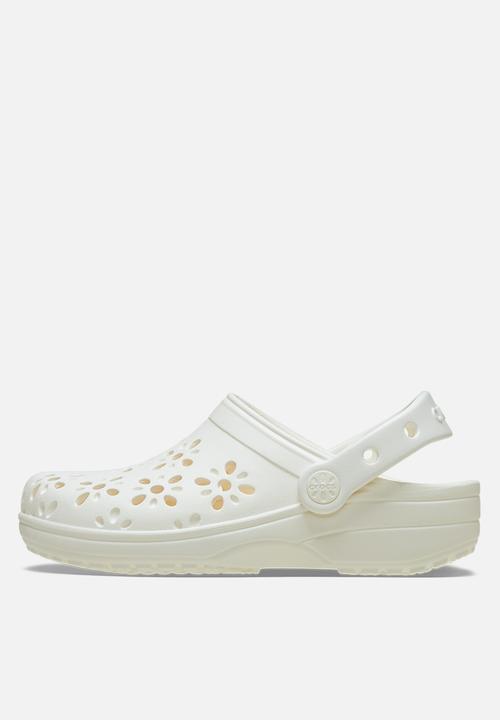 Crocs - Classic Floral Cut Out Clog - Chalk