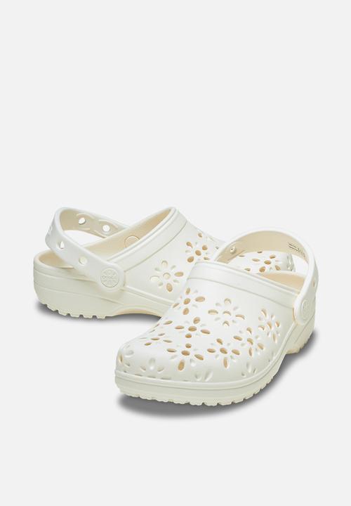 Crocs - Classic Floral Cut Out Clog - Chalk