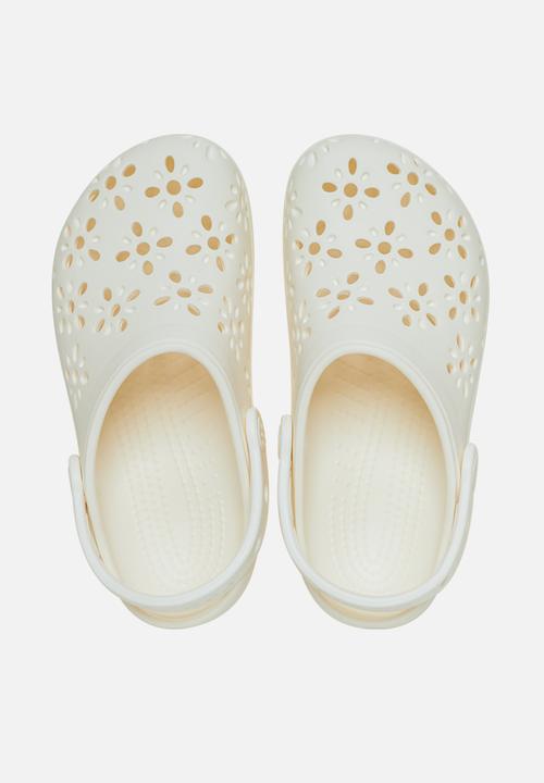 Crocs - Classic Floral Cut Out Clog - Chalk