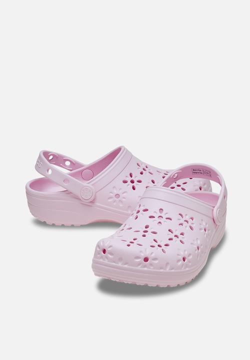Crocs - Classic Floral Cut Out Clog - Pink Milk