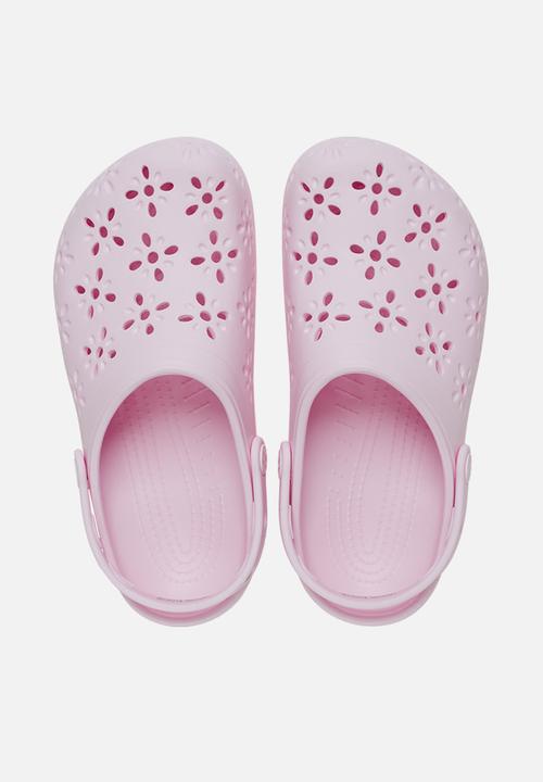 Crocs - Classic Floral Cut Out Clog - Pink Milk